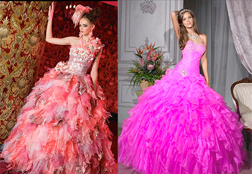 Vestido de noiva rosa - melhores modelos