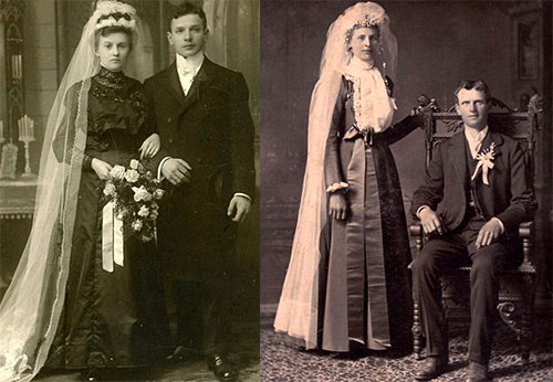 عرائس في صور زفاف من القرن التاسع عشر