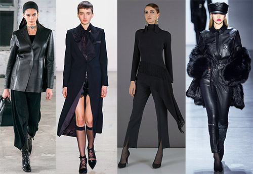 Total look preto na moda para o outono e inverno 2019-2020