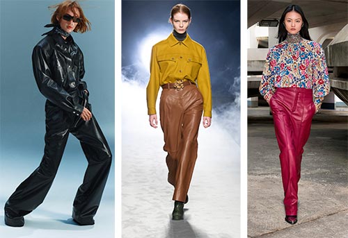 Calças de couro da moda 2021-2022: novos itens e tendências